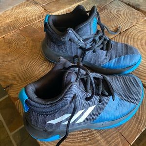 Adidas blue and black basketball shoes size 1
